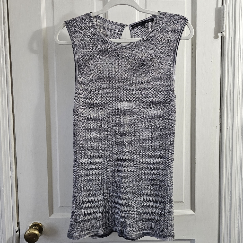 Women's Black and White Blouse, Large